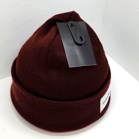 HURLEY HAT BEANIE, BURGUNDY,UNISEX - Picture 4 of 7